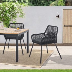 Jusky Scaune metalice Kastos 2 buc - negru