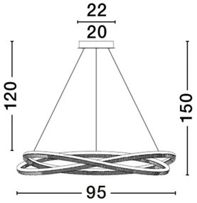Lustra LED CCT moderna cu telecomanda OPEHLIA negru