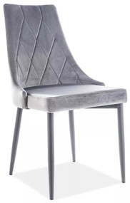 Scaun de bucătărie Trix B Velvet, gri