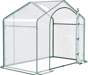 Outsunny Sera Cabina Portabila 6' x 3' x 6', Folie PE, Sera de Gradina cu Cadru de Otel, Usa cu Fermoar, Aerisire Superioara, pentru Flori, Legume, Puieti, Plante Tropicale, Verde | Aosom Romania