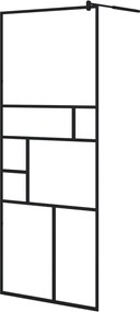 vidaXL Paravan de duș walk-in negru 80x195 cm sticlă ESG transparentă