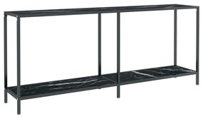 331705 vidaXL Masă consolă,negru, 180x35x75,5 cm, sticlă securizată