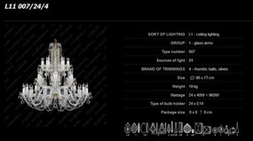 Lustra 24 brate cristal Bohemia L11 007/24/4