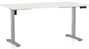 Masă înălțime reglabilă OfficeTech B, 160 x 80 cm, picioare gri, frasin alb