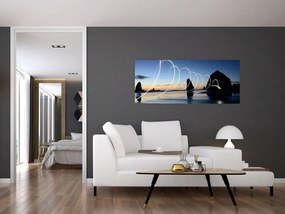 Tabloul - plaja în apus de soare (120x50 cm)