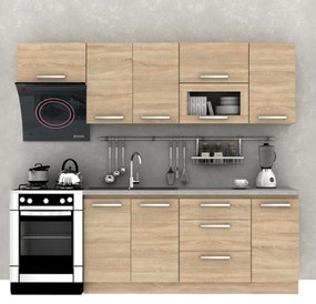 Mobilier Bucătărie NOVA PLUS 2,4 m Stejar Sonoma