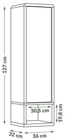 Dulap cu raft deschis FRED antracit/stejar artizan