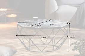 Masuta de cafea design minimalist Diamond 69cm, marmura gri