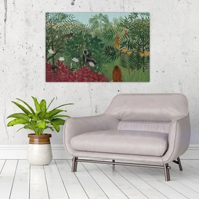 Tablou - Henri Rousseau, Tropical Forest with Monkeys, reproducere (90x60 cm)