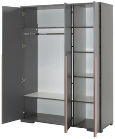 Șifonier de copii gri închis 146x195 cm London – Vipack