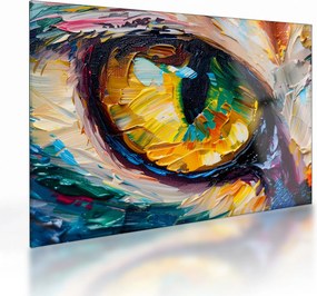 Tablou pe sticlă - Ochi de pisică Pictură (70x50 cm)