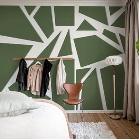 Fototapet, Bold Mosaic, Moss Green, Rebel Walls