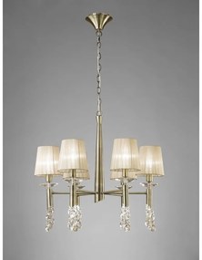 Candelabru elegant cu 6 brate Tiffany alama antique/ abajur soft bronz