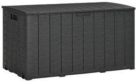 Outsunny Cufăr de Exterior cu 2 Mânere și 2 Roți, 122.4x62x64.5 cm, Negru | Aosom Romania