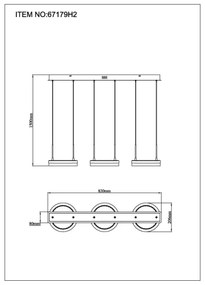 Globo 67179H2 - Lustră LED suspendată pe cablu DELLA, 40W, 230V, 3000/4000/6000K
