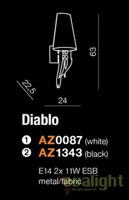 Aplica perete eleganta design LUX ultra-modern DIABLO WHITE