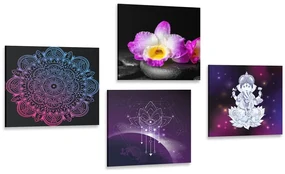 Set tablouri natura moartă Zen cu Buddha