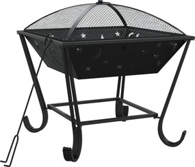 vidaXL Vatră de foc cu vătrai, 50 cm, oțel, XXL