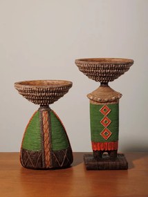 Decoratiune de masa, cu bol din rasina, H34cm, Africa