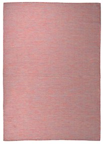 Covor de exterior, rosu, 140x200 cm, tesatura plata Rosu, 140 x 200 cm