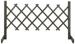 vidaXL Gard cu zăbrele de grădină, gri, 120x60 cm, lemn masiv de brad