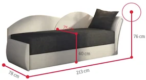 Supermobel Canapea extensibilă AGATA, 200x80x75, violet + gri (alova23/alova10), stânga