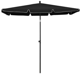 315549 vidaXL Umbrelă de grădină cu stâlp, negru, 210x140 cm