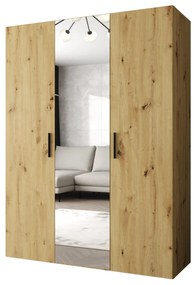 Dulap de haine 150 cm Borry 2 (Stejar artisan + Negru). 1125811