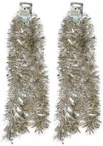 Ghirlanda de Crăciun bogată Champagne, 2 m, SET DE 2 BUCĂȚI