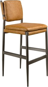 Scaun de bar tapitat cu piele naturala Brown