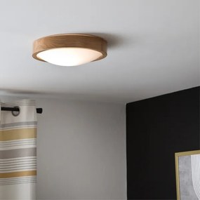 Brilagi-LED RGBW Plafonieră reglabilă CARVALHO SLIM, 1xE27/9W/230V, Wi-Fi, stejar natural, diametru 27 cm