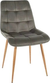 Scaun CHIC D, gri - Bluvel 14, stofa catifelata/metal, 50x58x88 cm