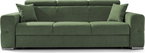 Canapea Extensibilă 3 locuri BELLAGIO, cu tetiere reglabile, 242x95x99 cm, Verde-Enjoy