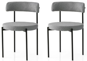 Set 2 buc. scaune bucătărie Gindera V2 (Negru + gri închis). 1127582