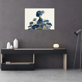 Tablou pe sticlă - Profil de femeie din marmură (70x50 cm)