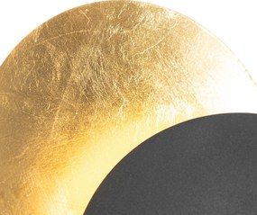 Lampă de perete inteligentă neagră cu auriu inclusiv Wi-Fi G9 - Sunrise