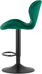 OFERTA Scaun de bar cu picior negru WEST VELVET, verde II. calitate