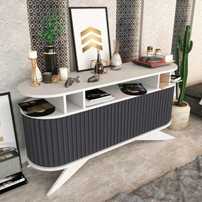 Bufet, Hanah Home, Stor, 150x43x75 cm, Alb / Antracit