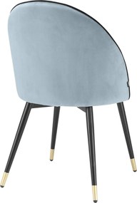 Set de 2 scaune design elegant LUX Cooper, catifea albastra 114304 HZ