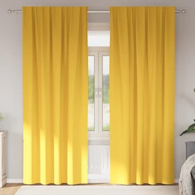 vidaXL Perdele cu perdele 2 pcs galben muștar 225 x 140 cm Poliester