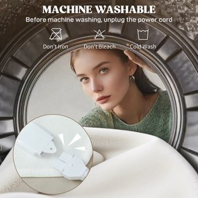 Pătură Încălzitoare HOMCOM 160x140 cm cu 5 Nivele de Căldură Alb | Aosom Romania