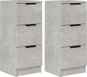 vidaXL Dulapuri, 2 buc., gri beton, 30x30x70 cm, lemn compozit