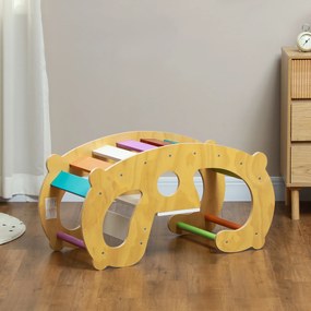 AIYAPLAY Joc pentru Copii 2 în 1 Rampă Montessori și Scaun Balansoar pentru Uz Interior, 91x41x48 cm, Multicolor | Aosom Romania