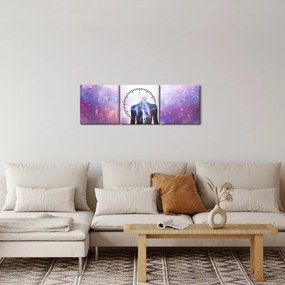 Tablou - Conexiune cu univers (cu ceas) (90x30 cm)