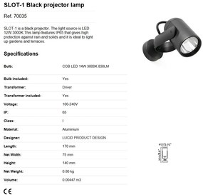 Aplica tip Proiector LED de exterior IP65 SLOT-1