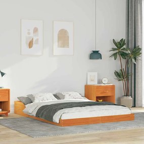 vidaXL Cadru de pat Maro ceruit 120 x 200 cm Lemn masiv de pin