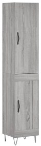 vidaXL Dulap înalt, gri sonoma, 34,5x34x180 cm, lemn prelucrat