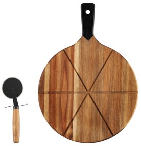 Tabla de pizza cu un cuțit