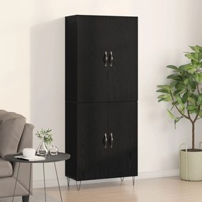 vidaXL Dulap înalt, stejar negru, 69,5x34x180 cm, lemn prelucrat