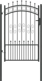 vidaXL Poartă din Gard cu Vârf de Lancă Gri 103 x 200 cm Oțel